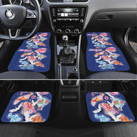 Hawaiian and Japanese Culture Together Car Mats Hawaiian Archipelago Shape Sea Animals