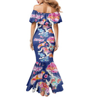 Hawaiian and Japanese Culture Together Mermaid Dress Hawaiian Archipelago Shape Sea Animals