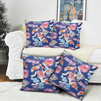 Hawaiian and Japanese Culture Together Pillow Cover Hawaiian Archipelago Shape Sea Animals