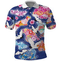 Hawaiian and Japanese Culture Together Polo Shirt Hawaiian Archipelago Shape Sea Animals