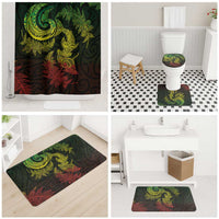 New Zealand Sea Animals with Maori Tribal Tattoo Bathroom Set Shark Manta Ray with Silver Fern Reggae
