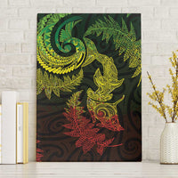 New Zealand Sea Animals with Maori Tribal Tattoo Canvas Wall Art Shark Manta Ray with Silver Fern Reggae
