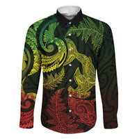 New Zealand Sea Animals with Maori Tribal Tattoo Family Matching Tank Maxi Dress and Hawaiian Shirt Shark Manta Ray with Silver Fern Reggae