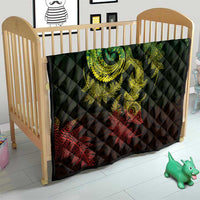 New Zealand Sea Animals with Maori Tribal Tattoo Quilt Shark Manta Ray with Silver Fern Reggae