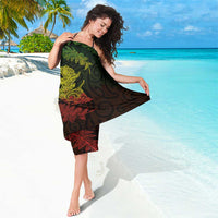 New Zealand Sea Animals with Maori Tribal Tattoo Sarong Shark Manta Ray with Silver Fern Reggae