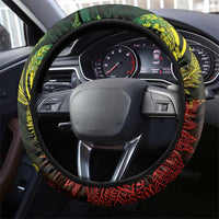 New Zealand Sea Animals with Maori Tribal Tattoo Steering Wheel Cover Shark Manta Ray with Silver Fern Reggae