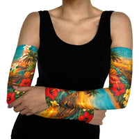 Hawaiian Turtles on Beach Arm Sleeves with Pineapple Tropical Plant and Lei LT03 - Polynesian Pride