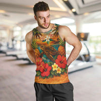 Hawaiian Turtles on Beach Men Tank Top with Pineapple Tropical Plant and Lei LT03 Multicolor - Polynesian Pride