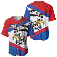 American Samoa Flag Day Baseball Jersey Polynesian Art Geometric with Flag Brush Style