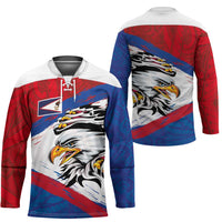American Samoa Flag Day Hockey Jersey Polynesian Art Geometric with Flag Brush Style LT03 - Polynesian Pride