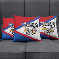 American Samoa Flag Day Pillow Cover Polynesian Art Geometric with Flag Brush Style