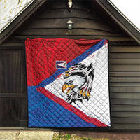 American Samoa Flag Day Quilt Polynesian Art Geometric with Flag Brush Style