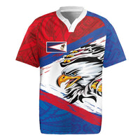 American Samoa Flag Day Rugby Jersey Polynesian Art Geometric with Flag Brush Style LT03 Multicolor - Polynesian Pride