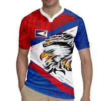 American Samoa Flag Day Rugby Jersey Polynesian Art Geometric with Flag Brush Style LT03 - Polynesian Pride