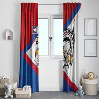 American Samoa Flag Day Window Curtain Polynesian Art Geometric with Flag Brush Style