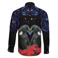 New Zealand Maori Matariki Family Matching Tank Maxi Dress and Hawaiian Shirt Hongi Tui Bird Pohutukawa and Polynesia Tribal