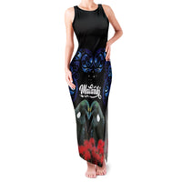 New Zealand Maori Matariki Family Matching Tank Maxi Dress and Hawaiian Shirt Hongi Tui Bird Pohutukawa and Polynesia Tribal