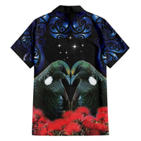 New Zealand Maori Matariki Hawaiian Shirt Hongi Tui Bird Pohutukawa and Polynesia Tribal LT03 - Polynesian Pride