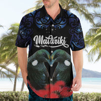 New Zealand Maori Matariki Hawaiian Shirt Hongi Tui Bird Pohutukawa and Polynesia Tribal LT03 - Polynesian Pride
