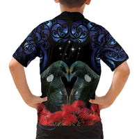 New Zealand Maori Matariki Hawaiian Shirt Hongi Tui Bird Pohutukawa and Polynesia Tribal LT03 - Polynesian Pride