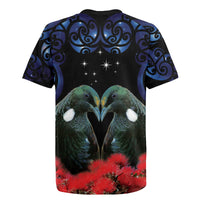 New Zealand Maori Matariki Rugby Jersey Hongi Tui Bird Pohutukawa and Polynesia Tribal