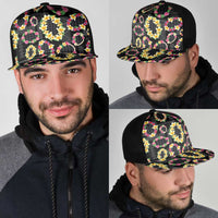 Hawaiian Kakau Tattoo Leis and Palaka Pattern Mesh Trucker Cap Traditional Aloha Tribal Black Color