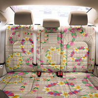Hawaiian Kakau Tattoo Leis and Palaka Pattern Back Car Seat Cover Traditional Aloha Tribal Beige Color LT03 - Polynesian Pride