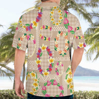 Hawaiian Kakau Tattoo Leis and Palaka Pattern Hawaiian Shirt Traditional Aloha Tribal Beige Color LT03 - Polynesian Pride