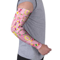 Hawaiian Leis Arm Sleeves Kakau Tattoos and Palaka Pastel Pink Color LT03 - Polynesian Pride