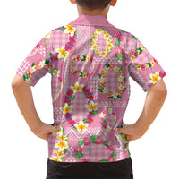 Hawaiian Leis Family Matching Summer Maxi Dress and Hawaiian Shirt Kakau Tattoos and Palaka Pastel Pink Color