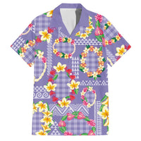 Hawaiian Leis Family Matching Tank Maxi Dress and Hawaiian Shirt Kakau Tattoos and Palaka Pastel Purple Color