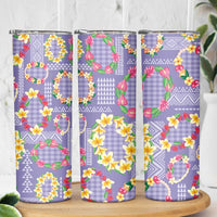 Hawaiian Leis Skinny Tumbler Kakau Tattoos and Palaka Pastel Purple Color