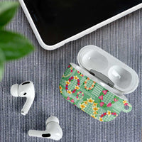 Hawaiian Leis AirPods Case Kakau Tattoos and Palaka Pastel Green Color
