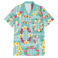 Hawaiian Leis Family Matching Summer Maxi Dress and Hawaiian Shirt Kakau Tattoos and Palaka Pastel Teal Color