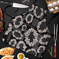 Hawaiian Leis Apron Kakau Tattoos and Palaka Pastel Grayscale