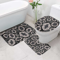 Hawaiian Leis Bathroom Set Kakau Tattoos and Palaka Pastel Grayscale