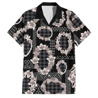Hawaiian Leis Family Matching Tank Maxi Dress and Hawaiian Shirt Kakau Tattoos and Palaka Pastel Grayscale