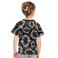 Hawaiian Leis Kid T Shirt Kakau Tattoos and Palaka Pastel Grayscale