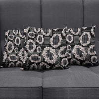 Hawaiian Leis Pillow Cover Kakau Tattoos and Palaka Pastel Grayscale LT03 - Polynesian Pride
