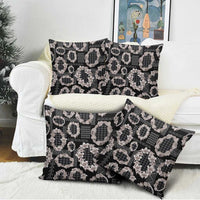 Hawaiian Leis Pillow Cover Kakau Tattoos and Palaka Pastel Grayscale LT03 - Polynesian Pride