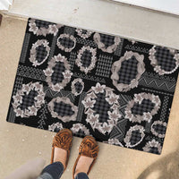 Hawaiian Leis Rubber Doormat Kakau Tattoos and Palaka Pastel Grayscale LT03 - Polynesian Pride