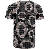 Hawaiian Leis T Shirt Kakau Tattoos and Palaka Pastel Grayscale LT03 - Polynesian Pride