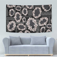 Hawaiian Leis Tapestry Kakau Tattoos and Palaka Pastel Grayscale