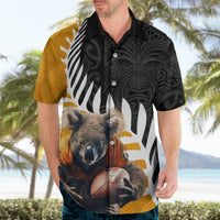 New Zealand and Australia Rugby Hawaiian Shirt Koala and Maori Warrior Together LT03 - Polynesian Pride