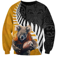 New Zealand and Australia Rugby Sweatshirt Koala and Maori Warrior Together