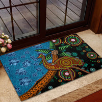 Fiji and Australia Rubber Doormat Palm Tree and Abogirinal Emu