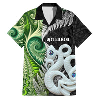 New Zealand Koru Natural Family Matching Mermaid Dress and Hawaiian Shirt Manaia and Silver Fern Maori Pattern