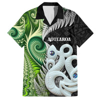 New Zealand Koru Natural Family Matching Tank Maxi Dress and Hawaiian Shirt Manaia and Silver Fern Maori Pattern