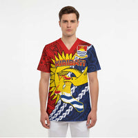 Kiribati Independence Day Scrub Top Polynesian and Melanesian Art Tattoo - Polynesian Pride