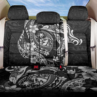 Guam Dolphins Tribal Tattoo Back Car Seat Cover Polynesian Art and Tropical Flower Grayscale LT03 One Size Black - Polynesian Pride